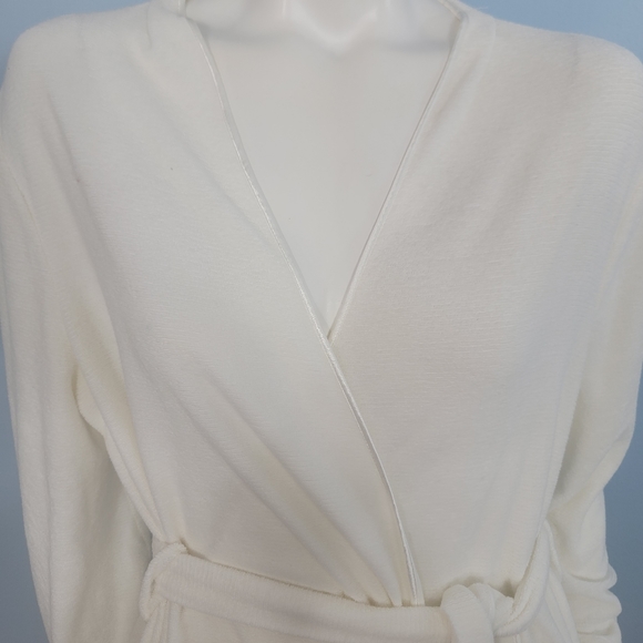 ๐ La Perla Joelle crisp white terrycloth long robe size Medium ๐ - Picture 2 of 11